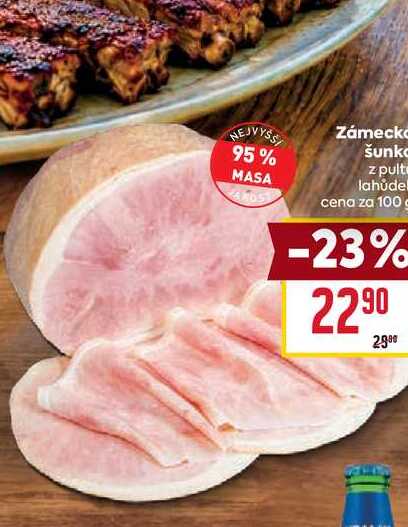 Zámecká šunka z pultu lahůdek cena za 100g