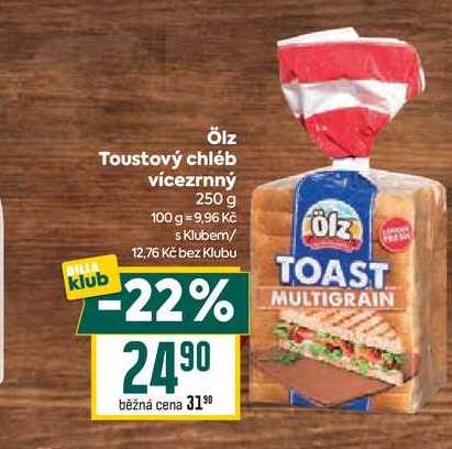 Ölz Toustový chléb vícezrnný 250 g
