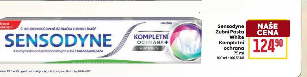Sensodyne Zubní Pasta White Kompletní ochrana 75 ml