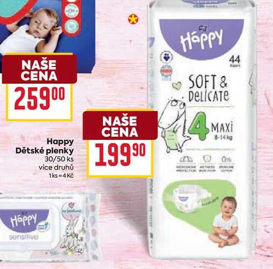 Happy Dětské plenky 30/50 ks