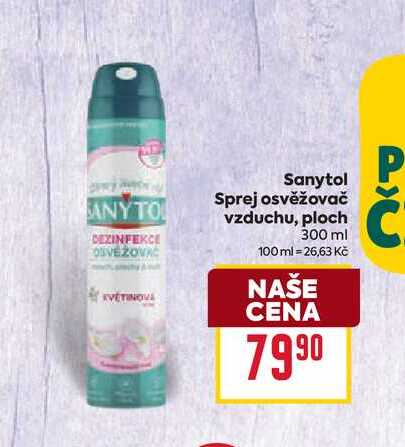  Sanytol Sprej osvěžovač vzduchu, ploch 300 ml