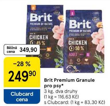 Brit Premium Granule pro psy, 3 kg, dva druhy