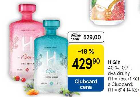 H Gin 40 %, 0.7 l