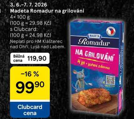 Madeta Romadur na grilování, 4× 100 g