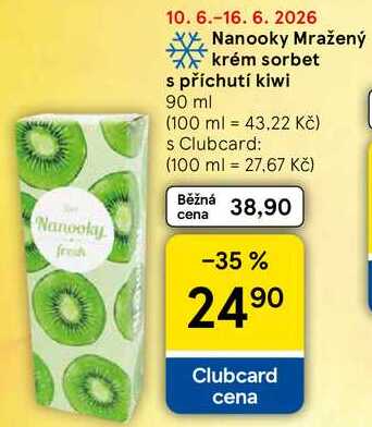 Nanooky Mražený krém sorbet s příchutí kiwi, 90 ml 