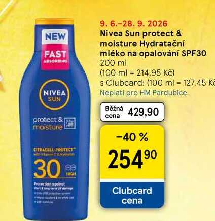 Nivea Sun protect & moisture Hydratační mléko na opalování SPF30, 200 ml