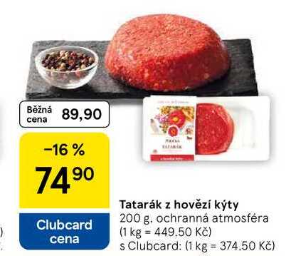 Tatarák z hovězí kýty, 200 g 