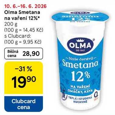 Olma Smetana na vaření 12%, 200 g
