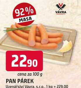 PAN PÁREK 100g
