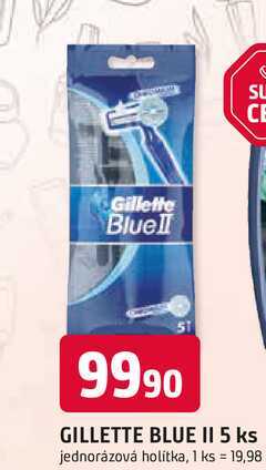GILLETTE BLUE II 5 ks jednorázová holítka