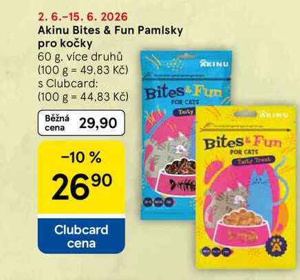 Akinu Bites & Fun Pamlsky pro kočky, 60 g