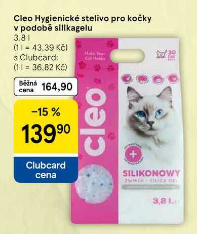 Cleo Hygienické stelivo pro kočky v podobě silikagelu, 3,8 l