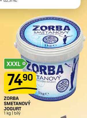 ZORBA SMETANOVÝ JOGURT 1 kg | bílý