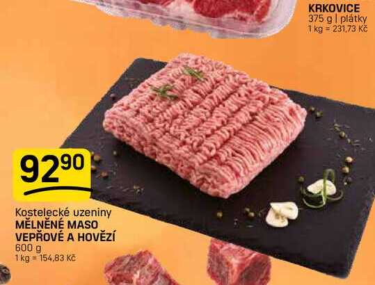 MĚLNĚNÉ MASO VEPŘOVÉ A HOVĚZÍ 600 g 