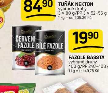 FAZOLE BASSTA vybrané druhy 400 g/PP 240-400 g