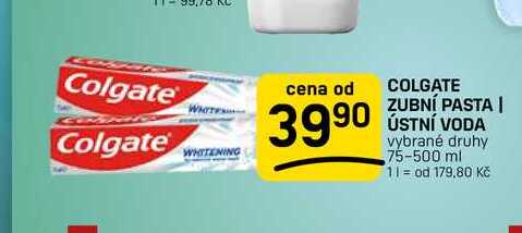 COLGATE ZUBNÍ PASTA | ÚSTNÍ VODA vybrané druhy 75-500 ml 