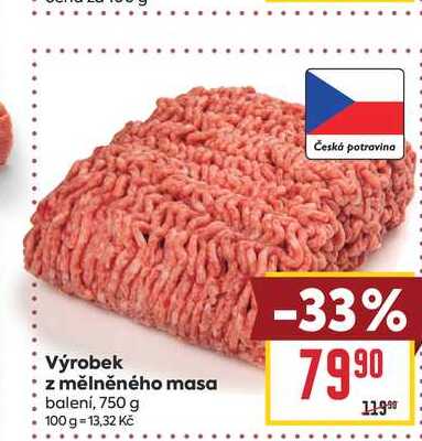 Výrobek z mělněného masa balení, 750 g
