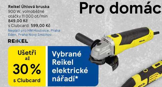 Reikel Úhlová bruska, 900 W. volnoběžné otáčky 11 000 ot/min