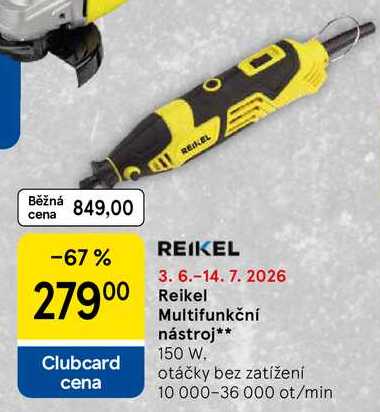 Reikel Multifunkční nástroj, 150 W. otáčky bez zatížení 10 000-36 000 ot/min 