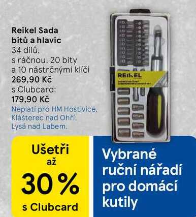 Reikel Sada bitů a hlavic, 34 dílů. s ráčnou, 20 bity a 10 nástrčnými klíči