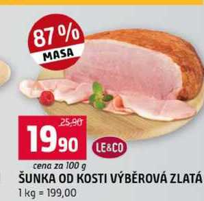 ŠUNKA OD KOSTI VÝBĚROVÁ ZLATÁ 100g