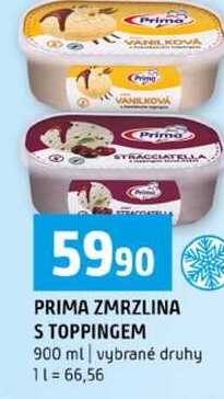 PRIMA ZMRZLINA S TOPPINGEM 900 ml vybrané druhy