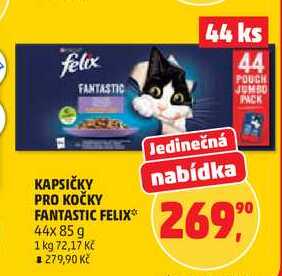KAPSIČKY PRO KOČKY FANTASTIC FELIX, 44x85 g 