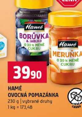 HAMÉ OVOCNÁ POMAZÁNKA 230 g vybrané druhy