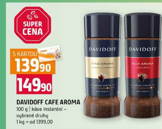 DAVIDOFF CAFE AROMA 100 g káva instantní vybrané druhy 