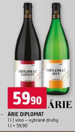 ÁRIE DIPLOMAT ÁRIE 1l víno vybrané druhy 