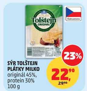 TOLŠTEJN PLÁTKY MILKO originál 45%, 100 g