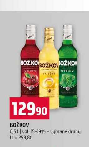 BOŽKOV 0,5l vol. 15-19% vybrané druhy