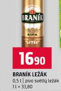 BRANÍK LEŽÁK 0,5l pivo světlý ležák 