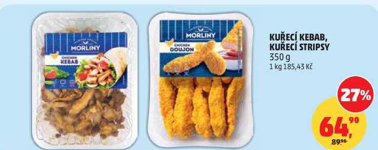 KUŘECÍ KEBAB, KUŘECÍ STRIPSY, 350 g