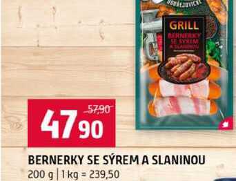 BERNERKY SE SÝREM A SLANINOU 200 g