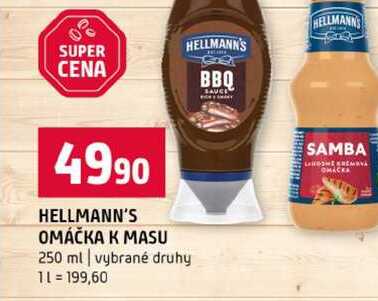 HELLMANN'S OMÁČKA K MASU 250 ml vybrané druhy 