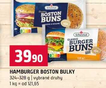 HAMBURGER BOSTON BULKY 324-328 g vybrané druhy