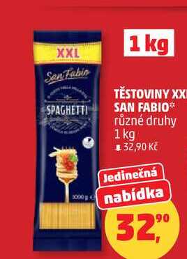 TĚSTOVINY XXI SAN FABIO různé druhy, 1 kg