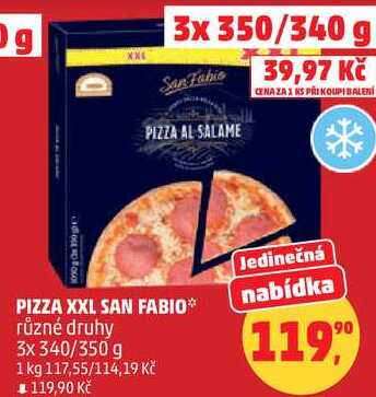 PIZZA XXL SAN FABIO různé druhy, 3x 340/350 g