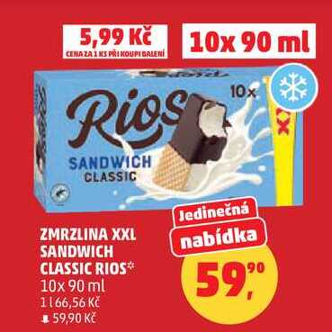 ZMRZLINA XXL SANDWICH CLASSIC RIOS, 10x 90 ml