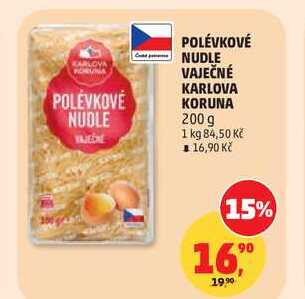POLÉVKOVÉ NUDLE VAJEČNÉ KARLOVA KORUNA, 200 g