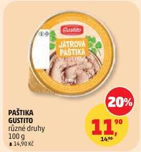 PAŠTIKA GUSTITO různé druhy, 100 g 