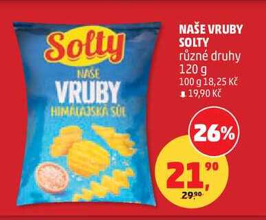 NAŠE VRUBY SOLTY různé druhy, 120 g