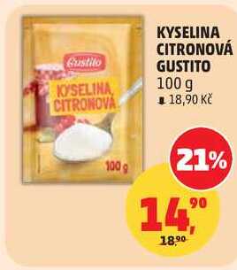 KYSELINA CITRONOVÁ GUSTITO, 100 g