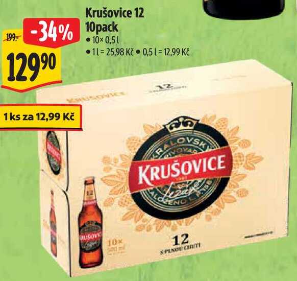 Krušovice 12 10pack, 10x 0,5 l
