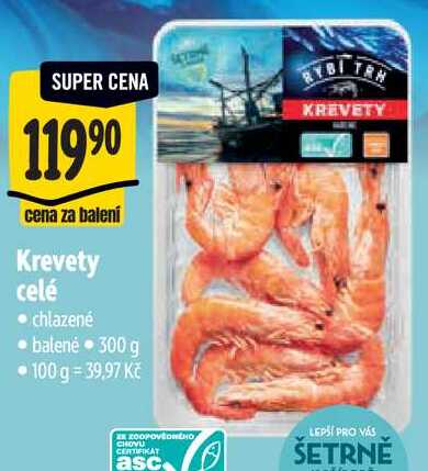 Krevety celé, 300 g