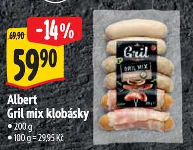 Albert Gril mix klobásky, 200 g