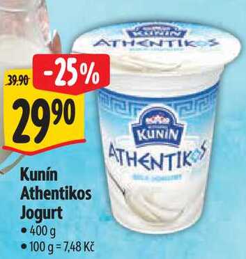 Kunín Athentikos Jogurt, 400 g