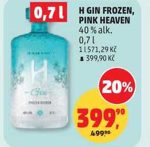 H GIN FROZEN, PINK HEAVEN 40% alk., 0,7 l