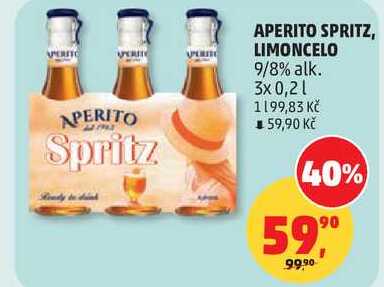 APERITO SPRITZ, LIMONCELO 9/8% alk., 3x 0,2 l